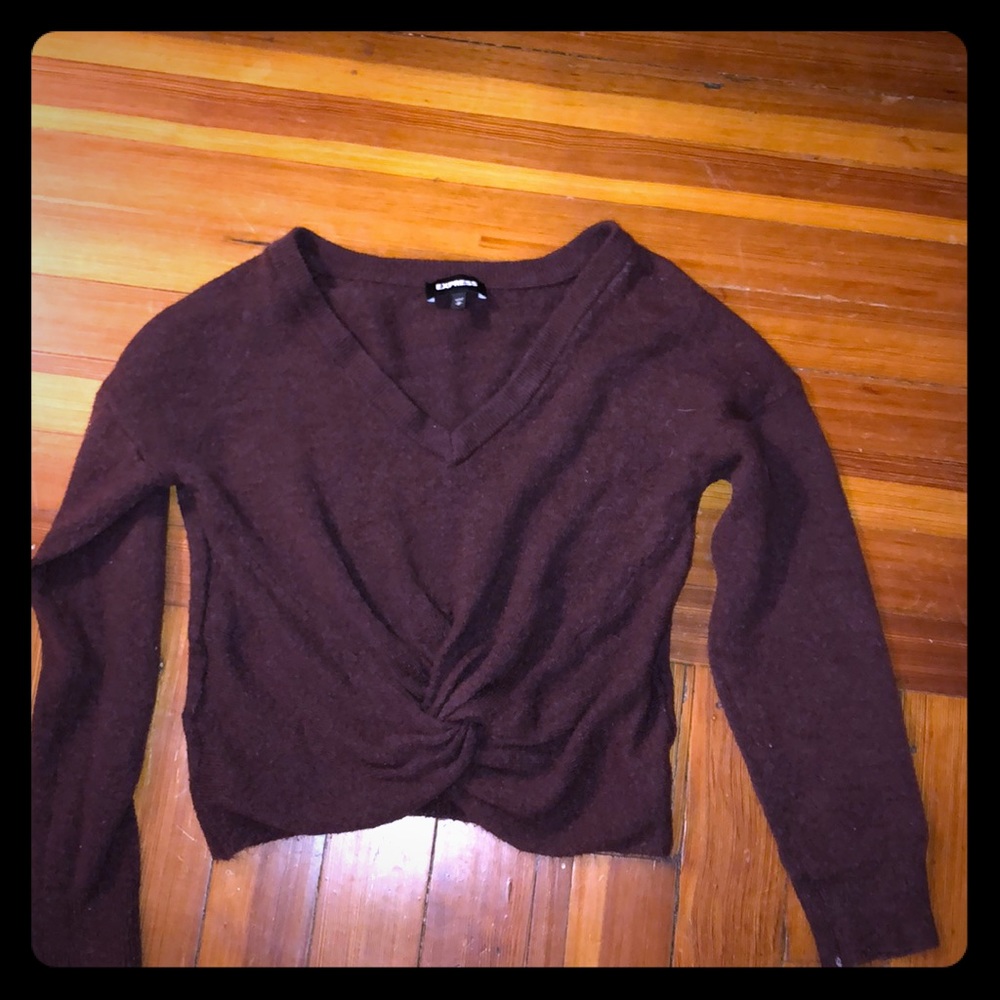 Maroon women’s express fuzzy sweater